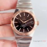 VSF Swiss Omega Constellation Co-Axial 38mm 2-Tone Rose Gold Brown Dial Copy Watch